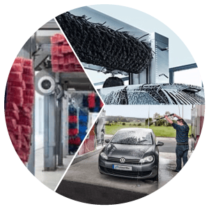 un portal automat, o spalatorie self service si un tunel automat de spalare